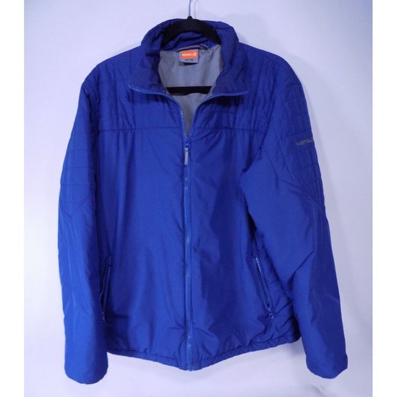 Merrell Mens Large Navy Blue Puffer Jacket Full Zipper 119474 Coat Quilted Lined - Picture 1 of 4